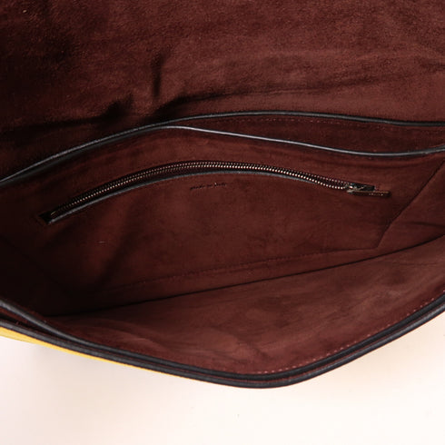 CELINE SHW Shoulder Bag Calfskin Leather Maroon/Yellow/Grey