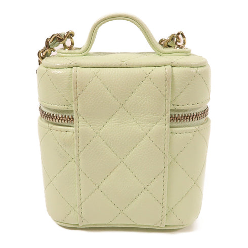 CHANEL CC GHW Chain Shoulder Bag Calfskin Leather Light Green