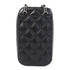 CHANEL Quilted CC SHW Chain Shoulder Phone Bag Lambskin Leather Black