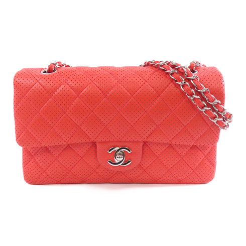 CHANEL Quilted CC SHW Chain Shoulder Bag Calfskin Leather Red v2