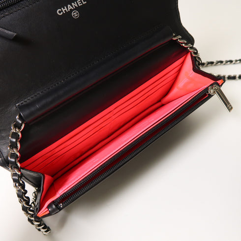 CHANEL Quilted CC SHW Cambon Wallet On Chain Shoulder Bag Calfskin Leather Black