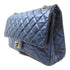 CHANEL Quilted CC SHW 2.55 Chain Shoulder Handbag Calfskin Leather Blue