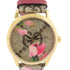 GUCCI GG Timeless Quartz Watch SS Coated Leather Belt YA1264038A Brown Pink