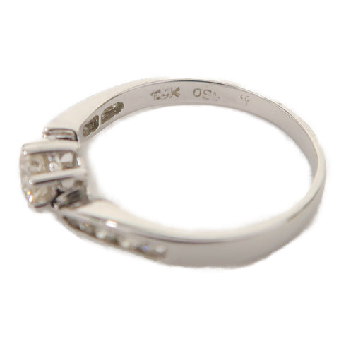 Fine Jewelry 0.26ct Diamond Ring 18K White Gold US#5.5