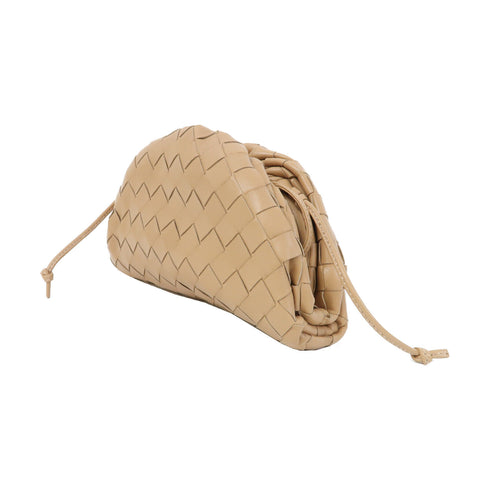 BOTTEGA VENETA BV Shoulder Bag Intrecciato Leather Beige