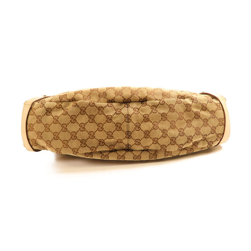 GUCCI GG GHW Shoulder Bag Canvas 130736 Beige/White