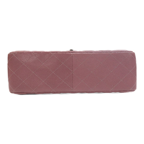CHANEL Quilted CC Classic Double Flap Bag Jumbo Shoulder Bag A58600 Caviar Purple