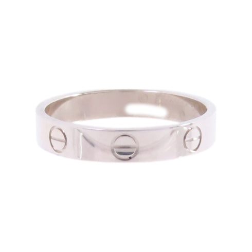 CARTIER Mini Love Ring Cartier#56 US#7.25 18K White Gold