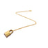 HERMES GHW O'Kelly Necklace Metal Swift Leather Etoupe Brown