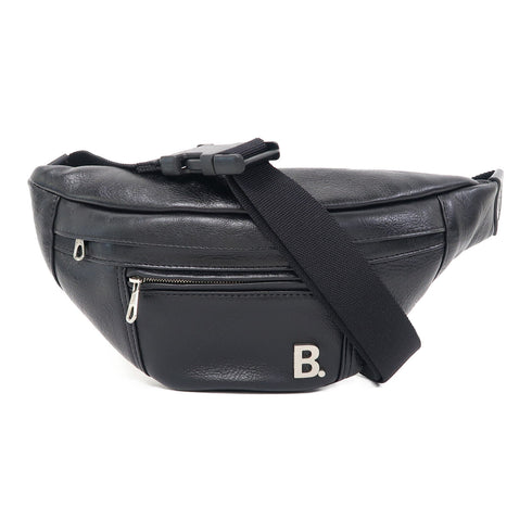 BALENCIAGA SHW Waist Bag Calfskin Leather Black