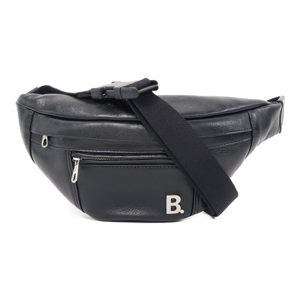 BALENCIAGA SHW Waist Bag Calfskin Leather Black