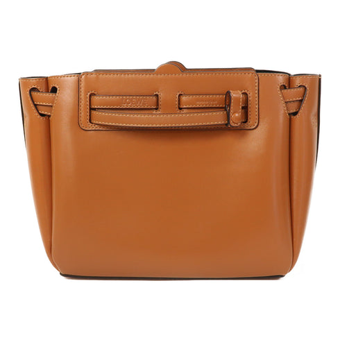 LOEWE GHW Mini Lazo 2way Shoulder Hand Bag Calfskin Leather Brown