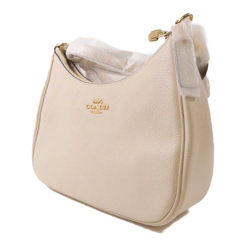 COACH GHW Shoulder Bag Calfskin Leather