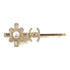 CHANEL CC Hair Clip Metal PVC Crystal Gold White