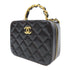 CHANEL Quilted CC GHW Vanity Case 2 Way Bag AP3246 Lambskin Leather Black