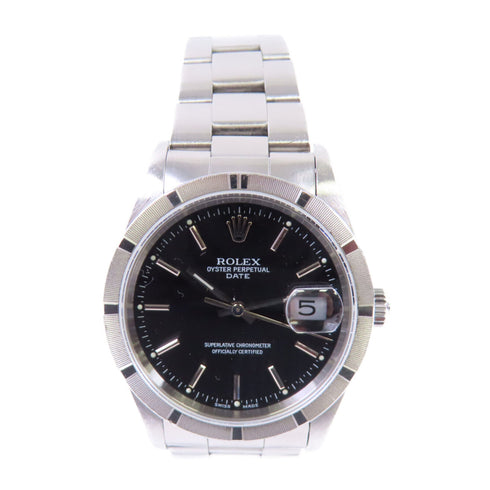 ROLEX Oyster Perpetual Automatic Watch Stainless Steel 15210 Black