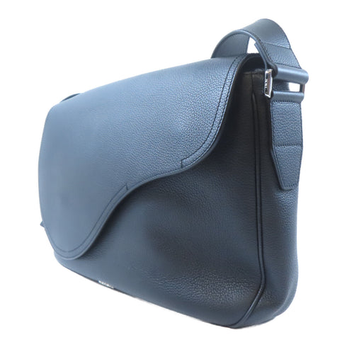 Christian Dior CD SHW Saddle Shoulder Bag Calfskin Leather Black