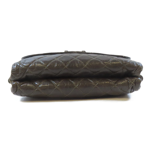 CHANEL Quilted CC SHW Chain Shoulder Bag Calfskin Leather Brown