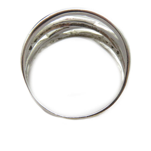 FINE JEWELRY 0.13ct Diamond Ring 18K White Gold US#6.75