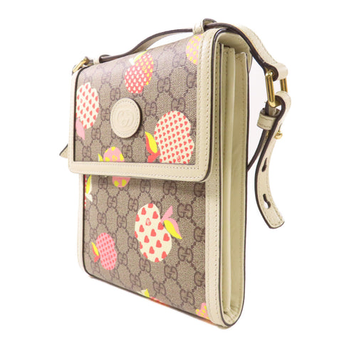 GUCCI GG GHW GG Emboss Messenger Bag Shoulder Bag 625782 Coated Canvas Brown