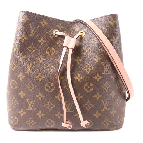 LOUIS VUITTON LV GHW Neo Noe Shoulder Bag M44022 Monogram Brown Pink
