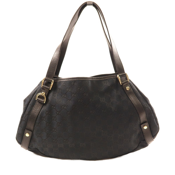 GUCCI GG GHW Shoulder Bag Canvas 13073649 Black