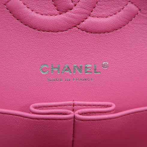 CHANEL Quilted CC SHW Classic 25 Chain Shoulder Bag Calfskin Leather Pink