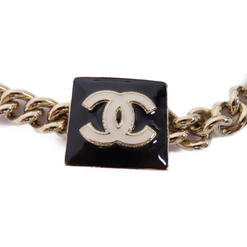 CHANEL CC Necklace Accessories Metal Black Gold v1