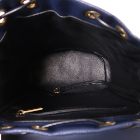 CHANEL CC GHW Backpack Calfskin Leather Dark Blue