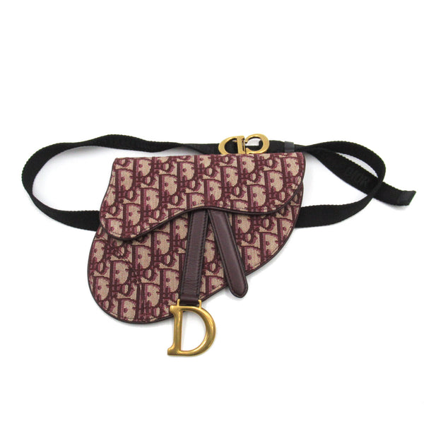 Christian Dior Mini Saddle Waist Hip Bum Bag Canvas Bordeaux Used Women