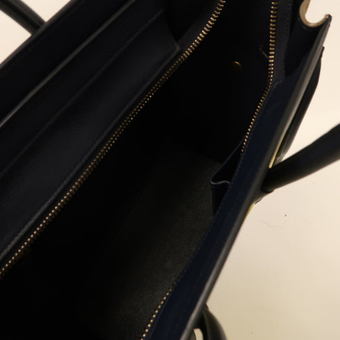 CELINE GHW Micro Luggage Handbag Calfskin Leather/Suede Black/Yellow/Brown