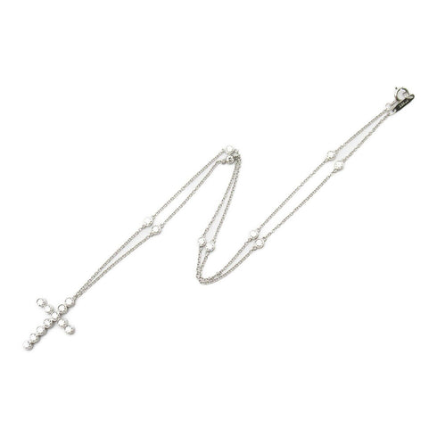 TIFFANY&CO Jazz Cross Diamond Necklace PT950 Platinum