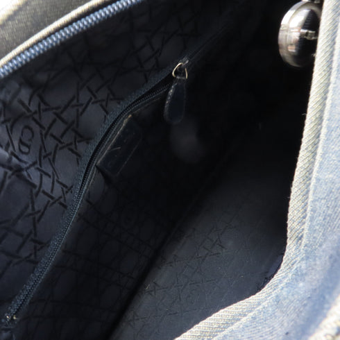 Christian Dior CD SHW Lady Dior Bag 2w Way Shoulder Handbag Denim Navy