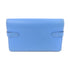 HERMES GHW Kelly Compact Wallet Veau Epsom Leather Blue Paradis