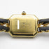 CHANEL CC Premiere L Quartz Watch H0001 Gold Plated Leather Black
