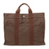 HERMES PHW Ale Line Hand Bag Canvas Brown