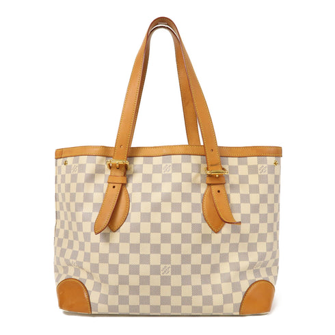 LOUIS VUITTON LV GHW Hampstead MM Shoulder Tote Bag N51206 Damier Azur White