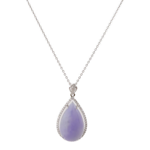 JEWELRY Jade Necklace Accessories 18K White Gold Purple