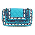 CHANEL Quilted CC SHW Chain Shoulder Bag Canvas Blue