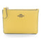 COACH GHW Card Case Calfskin Leather Yellow