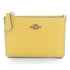 COACH GHW Card Case Calfskin Leather Yellow