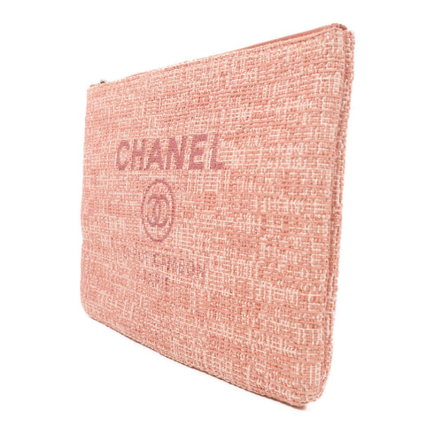 CHANEL CC SHW Pouch Canvas Pink