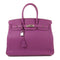 HERMES PHW Birkin 35 Hand Bag Clemence Leather Purple Anemone