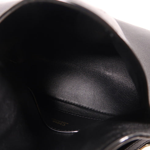 Chloe SHW 2 Way Chain Shoulder Bag Calfskin Leather Black