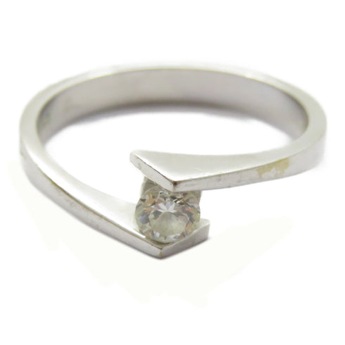 FINE JEWELRY 0.18ct Diamond Ring 18K White Gold US#6