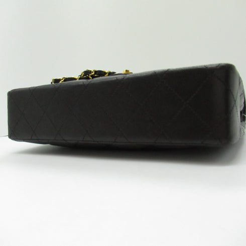 CHANEL Quilted CC GHW Chain Shoulder Bag Lambskin Black Used