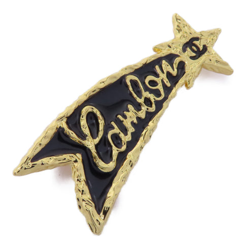 CHANEL CC Brooch Accessories Metal Gold Black