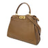 FENDI GHW Peekaboo 2 Way Shoulder Bag 8BN290-5WN Calfskin Leather Brown