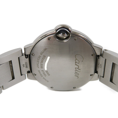 CARTIER Ballon Blue 36mm Quartz Watch W69011Z4 Stainless Steel White