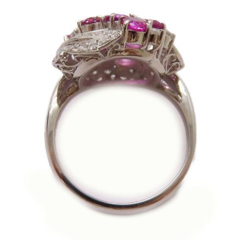 FINE JEWELRY 2.88ct Pink Sapphire 0.43ct Diamond Ring PT900 Platinum US#6.5